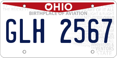 OH license plate GLH2567