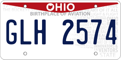 OH license plate GLH2574