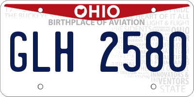 OH license plate GLH2580