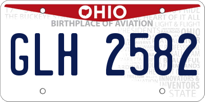 OH license plate GLH2582