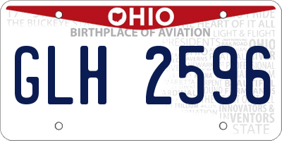 OH license plate GLH2596