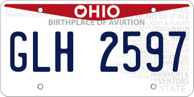 OH license plate GLH2597
