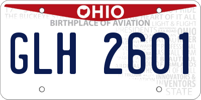 OH license plate GLH2601