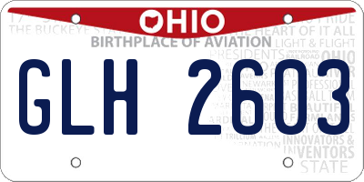 OH license plate GLH2603