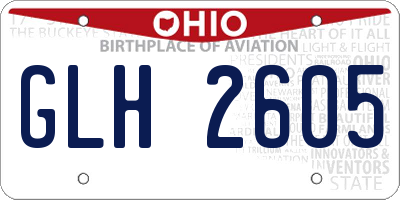 OH license plate GLH2605