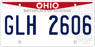 OH license plate GLH2606