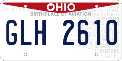 OH license plate GLH2610