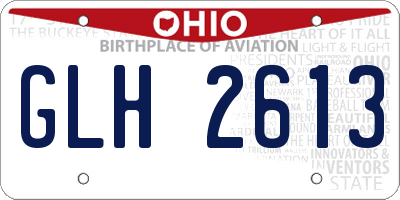 OH license plate GLH2613