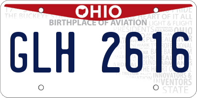 OH license plate GLH2616