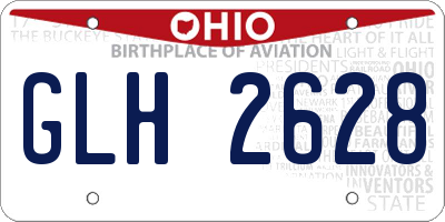 OH license plate GLH2628
