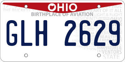 OH license plate GLH2629