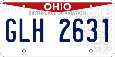 OH license plate GLH2631