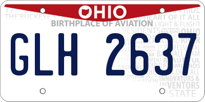 OH license plate GLH2637