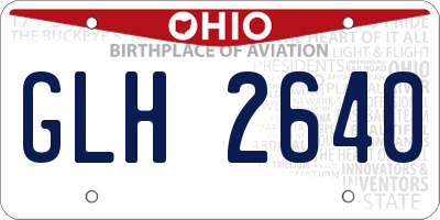 OH license plate GLH2640