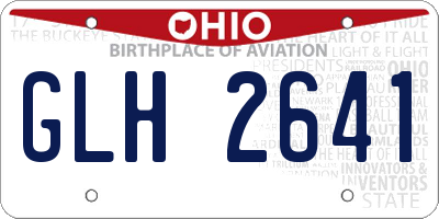 OH license plate GLH2641
