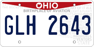OH license plate GLH2643