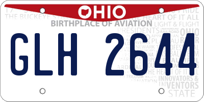 OH license plate GLH2644