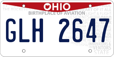 OH license plate GLH2647