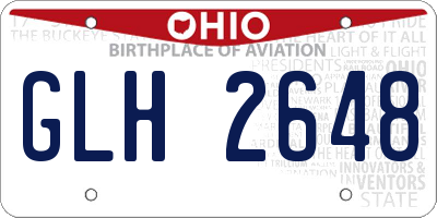 OH license plate GLH2648
