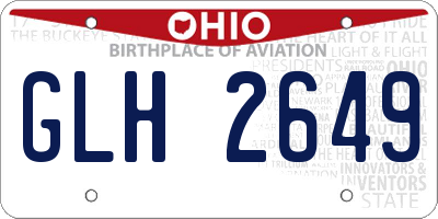 OH license plate GLH2649