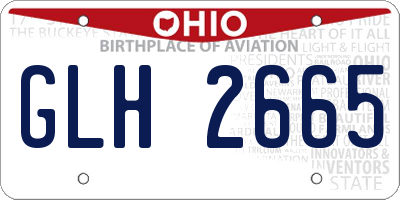 OH license plate GLH2665