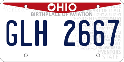 OH license plate GLH2667