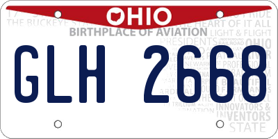 OH license plate GLH2668