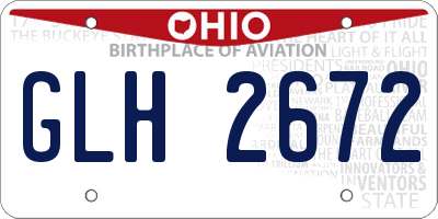 OH license plate GLH2672