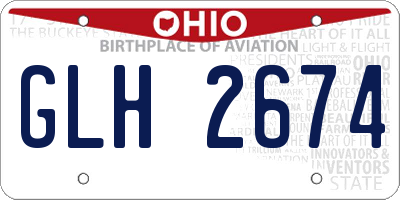 OH license plate GLH2674