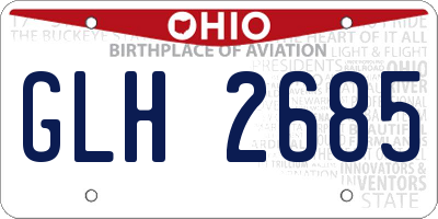 OH license plate GLH2685