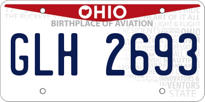OH license plate GLH2693