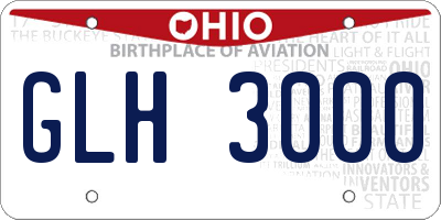 OH license plate GLH3000