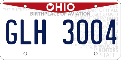OH license plate GLH3004