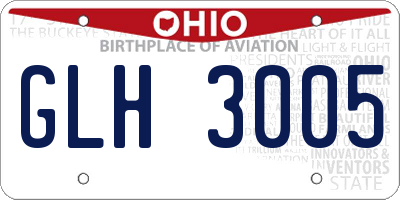 OH license plate GLH3005