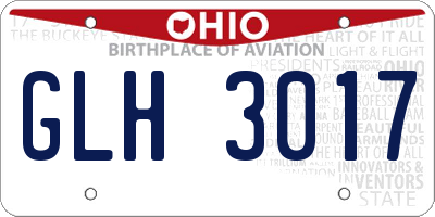 OH license plate GLH3017