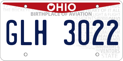 OH license plate GLH3022