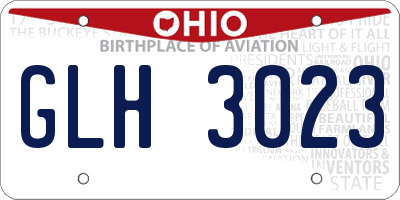 OH license plate GLH3023