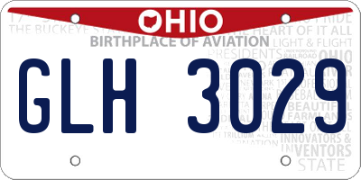 OH license plate GLH3029