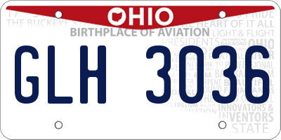 OH license plate GLH3036