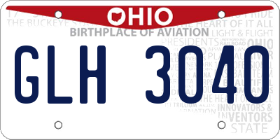 OH license plate GLH3040
