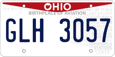 OH license plate GLH3057