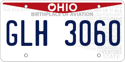 OH license plate GLH3060