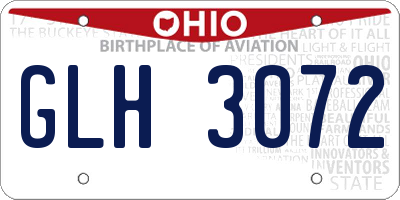 OH license plate GLH3072