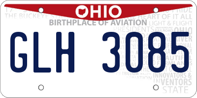 OH license plate GLH3085