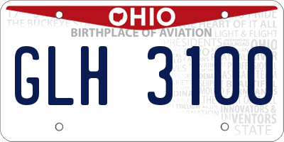 OH license plate GLH3100