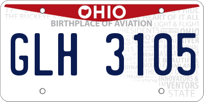 OH license plate GLH3105