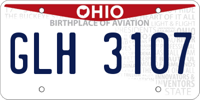 OH license plate GLH3107