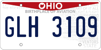 OH license plate GLH3109