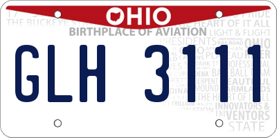 OH license plate GLH3111