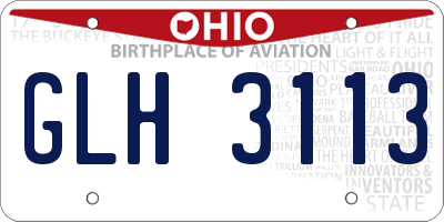 OH license plate GLH3113